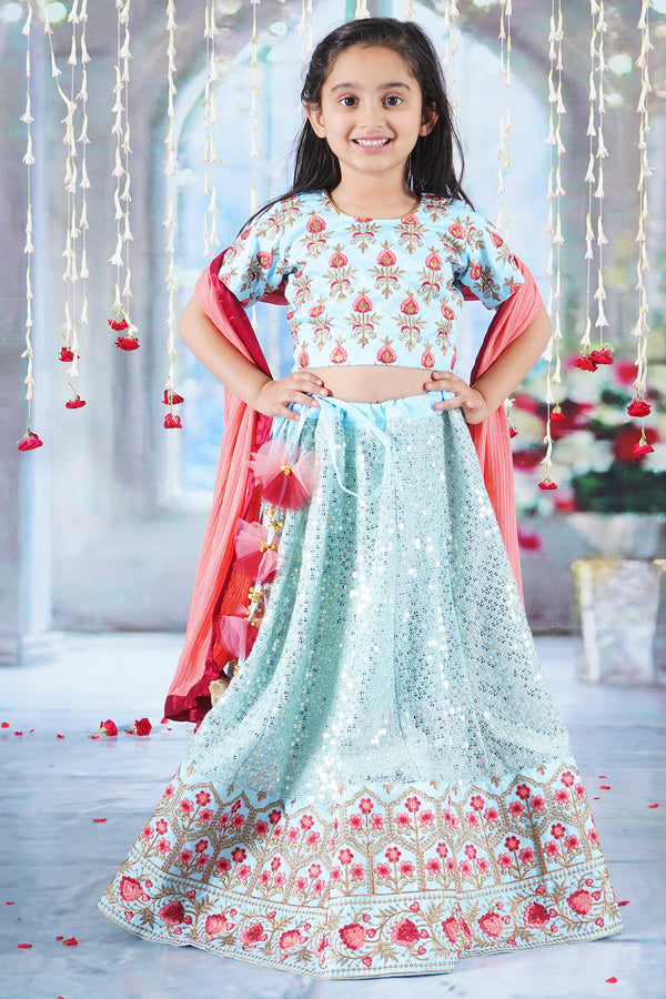 Girls 12 Kali Starry Lehenga Blouse with Dupatta