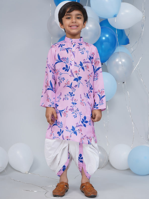 Boys Lavender Tulip Kurta Dhoti Set