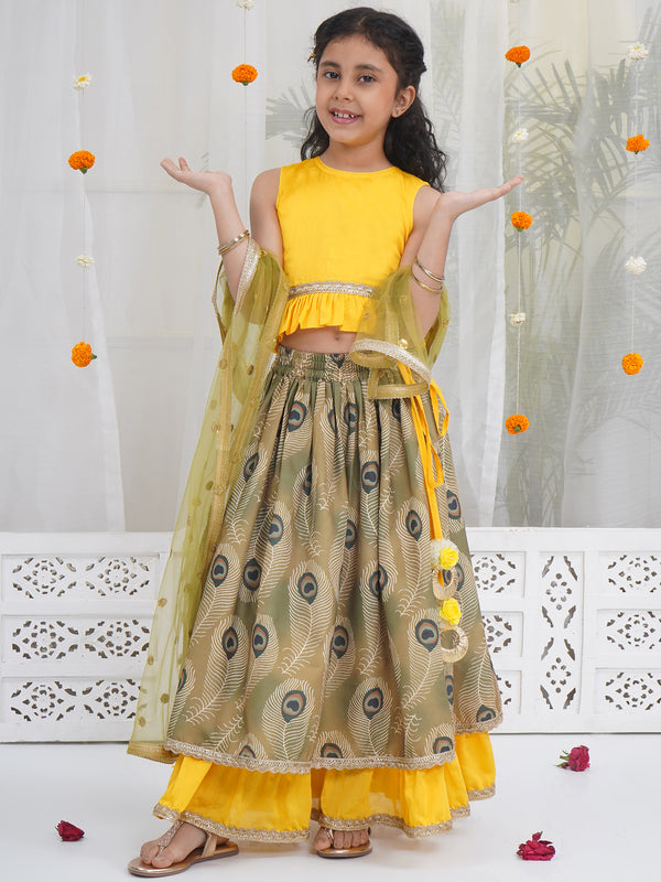 Girls Mor Pankh Lehenga Set