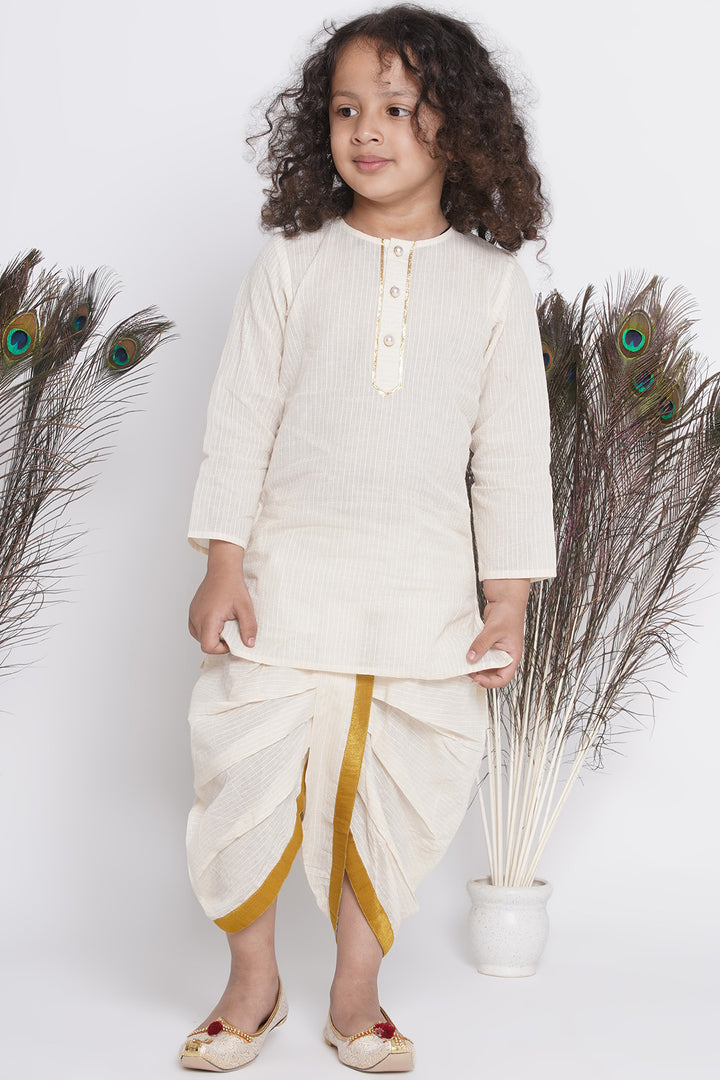 Silk Blue Floral Embroidery Jacket with Cotton Kantha kurta and Kantha Dhoti - Little Bansi