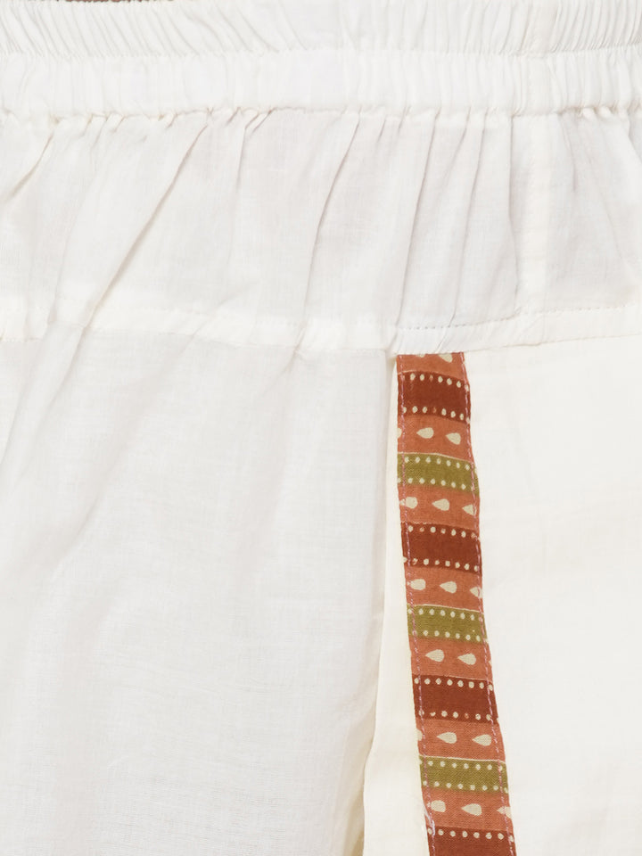 Bengali Print Kurta with Pearl Button & Dhoti - Brown - Little Bansi